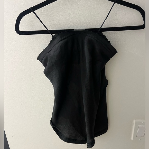 Free people black handkerchief top with open back - Picture 1 of 3
